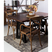 loft és ipari stílusú étkezőasztal, állítható magasságú, mangófa asztallappal