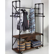 PIPA fekete-barna előszobafal cipőtartóval 188 cm