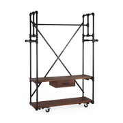 PIPA fekete-barna előszobafal cipőtartóval 188 cm