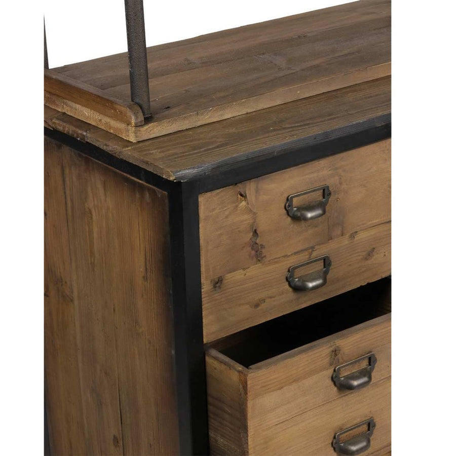 FACTORY fenyőfa-fém könyvespolc 231 cm