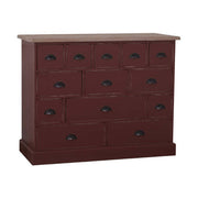 MAISON fenyőfa komód tölgyfa lappal 120 cm