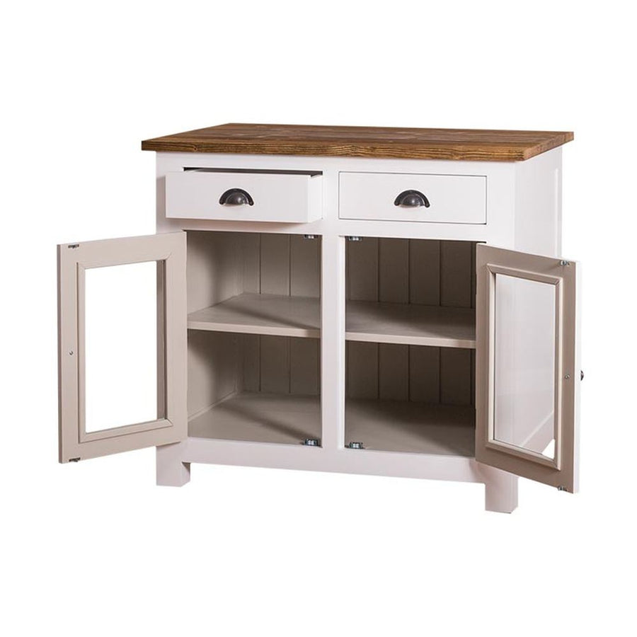 MAISON fenyőfa konyhaszekrény tölgyfalappal 100 cm