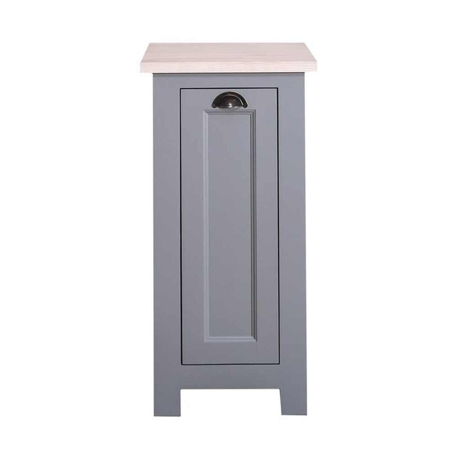 Country stílusú kihúzható konyhaszekrény. Szürke és natúr színű.