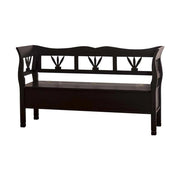 Dekoratív, tömör fenyőfából készült fenyőfa lóca, felnyitható fedlappal. Fekete színű.