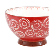 Skandináv stílusú, kézműves kerámia tálka geometrikus díszítéssel