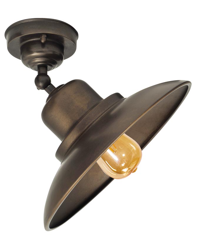 Loft stílusú, csiszolt barnaréz színű forgatható réz mennyezeti lámpa.