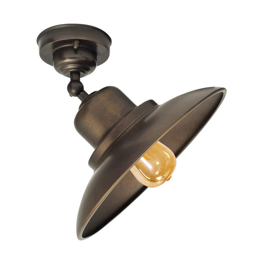 Loft stílusú, csiszolt barnaréz színű forgatható réz mennyezeti lámpa.