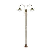 Loft stílusú, antikolt sárgaréz színű, rézből készült kandelláber.