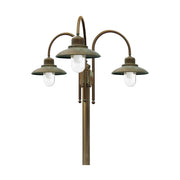 Loft stílusú, antikolt sárgaréz színű, rézből készült kandelláber.