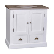 MAISON fenyőfa mosdószekrény tölgyfalappal 90 cm