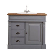 MAISON fenyőfa mosdószekrény tölgyfalappal 103 cm