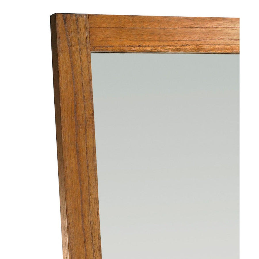 Loft stílusú, mindifából készült nagyméretű állótükör sarok részlete.