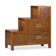 Loft stílusú, mindifából készült, lépcsőzetes fiókos komód (jobb odali).