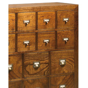 Loft stílusú, mindifából készült tömörfa fiókos tároló  fiók részlete.