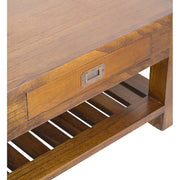 Loft stílusú, mindifából készült dohányzóasztal fiók részlete.