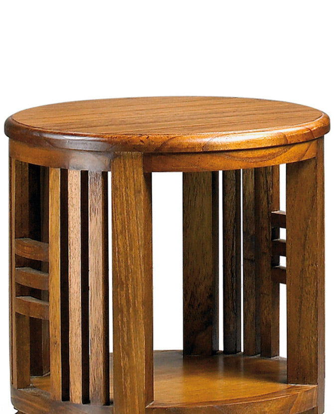 Loft stílusú, mindifából készült röviditalos kínálóasztal.