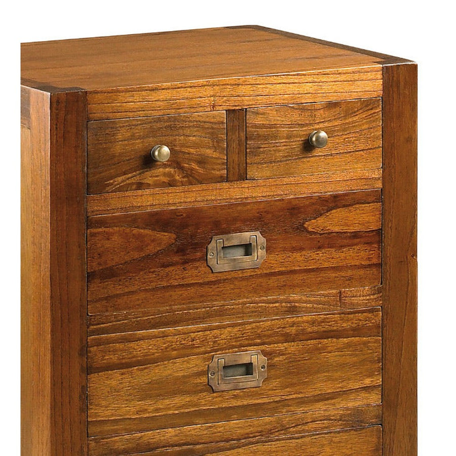 Loft stílusú, mindifából készült, kézműves éjjeliszekrény fiók részlete