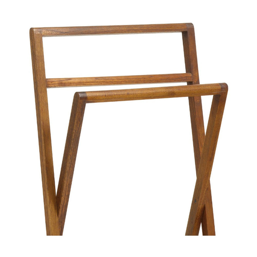 Loft stílusú, mindifából készült, natúr színű förölközőtartó állvány akasztólécei.