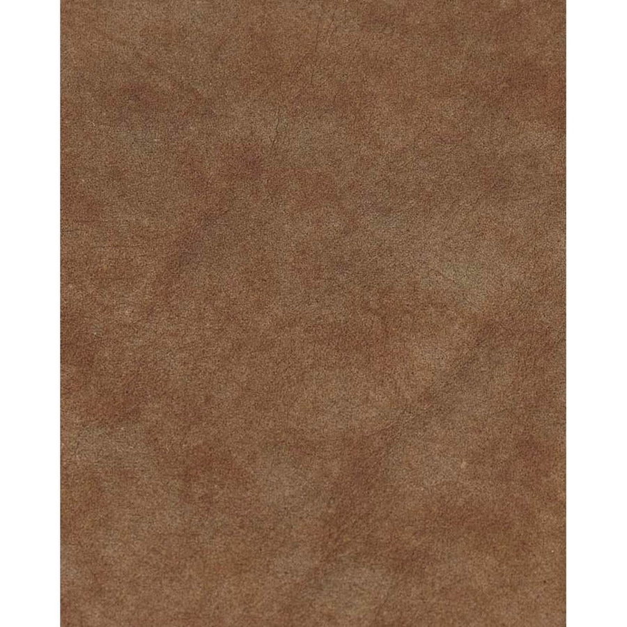 Vintage stílusú teakfa karosszék, bőr borítású ülőfelülettel.