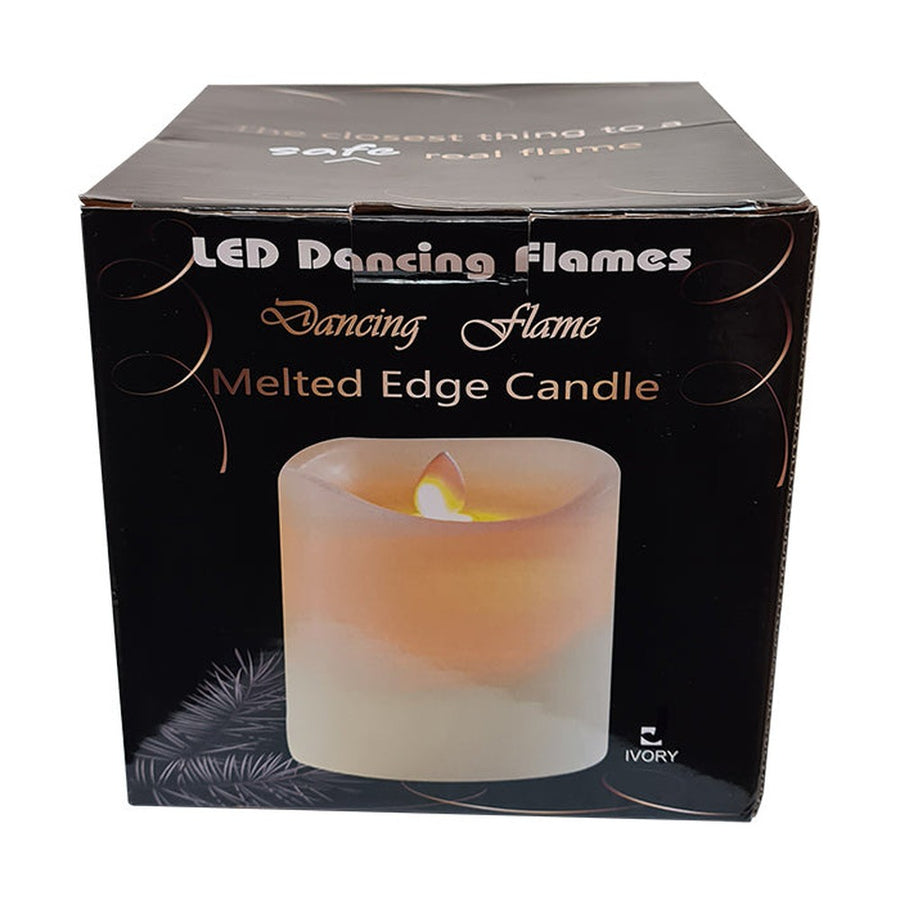 15 cm magas oszlopgyertya, távirányítható, pislákoló LED lánggal és valódi csontszínű viasztesttel.