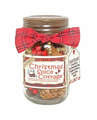 "Christmas Spice Cottage" karácsonyi fűszerkeverék illatú, prémium minőségű üveges potpourri.