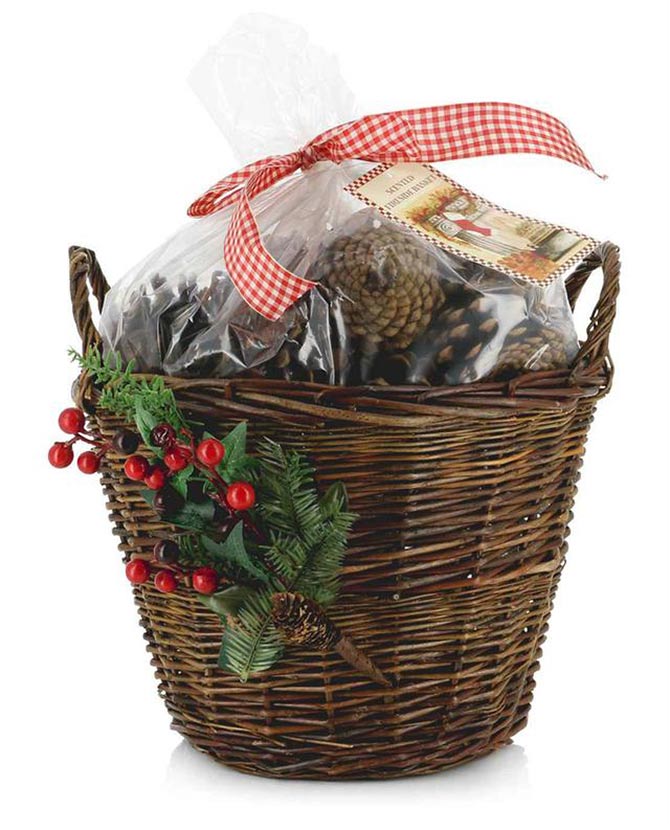 "Christmas Spice Cottage" karácsonyi fűszerkeverék illatú, prémium minőségű, kandallókosaras lakásillatosító potpourri
