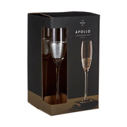 Art deco és modern stílusú, prémium minőségű, négydarabos pezsgőspohár szett díszdobozban