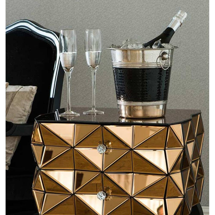 Art deco és modern stílusú, prémium minőségű, négydarabos pezsgőspohár szett díszdobozban