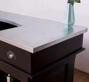 Tömör fenyőfából készült, fekete színű dekoratív bárpult cink fedalappal.