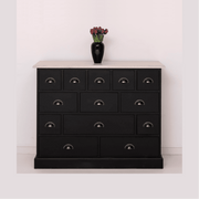 MAISON fenyőfa komód tölgyfa lappal 120 cm