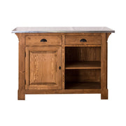 Fenyőfából készült, waxolt natúr színű bárpult cink fedlappal.