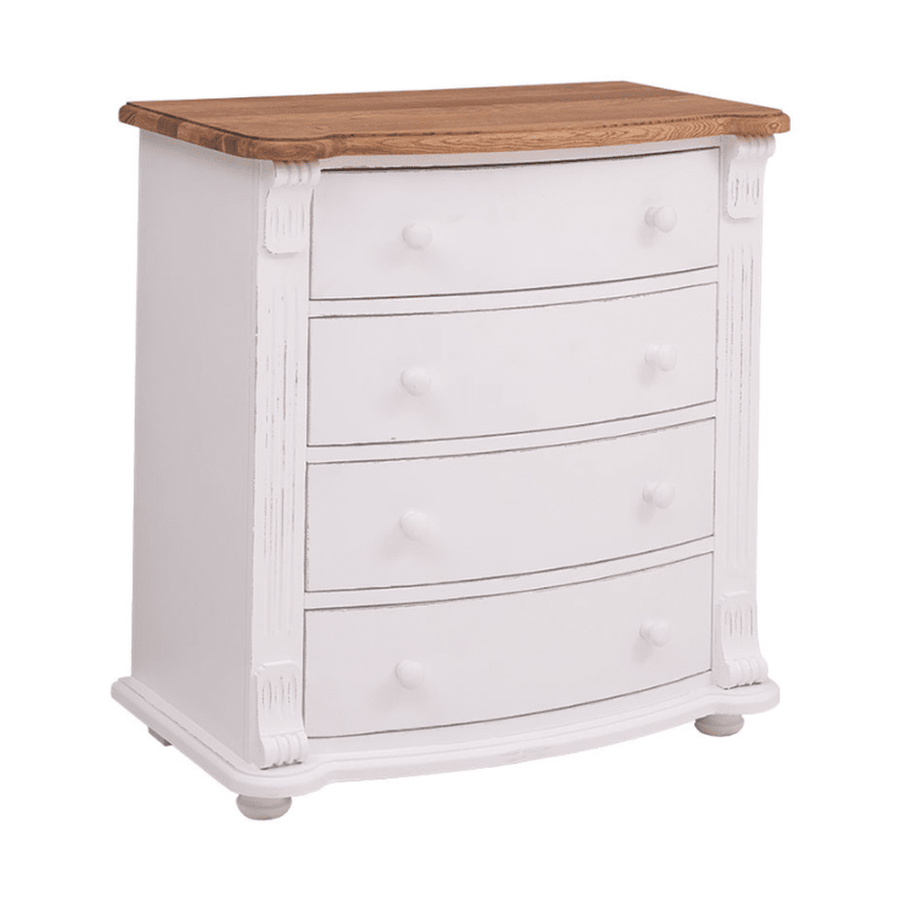 MAISON fenyőfa komód tölgyfalappal 84 cm