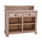 Fenyőfa pult boltokba, szállodákba, bárokba. A bútor négy polccal és két fiókkal rendelkezik. Színe natúr. Az antikolókefével történt kezelés miatt, a fa erezete és szerkezete gyönyörűen kirajzolódik.