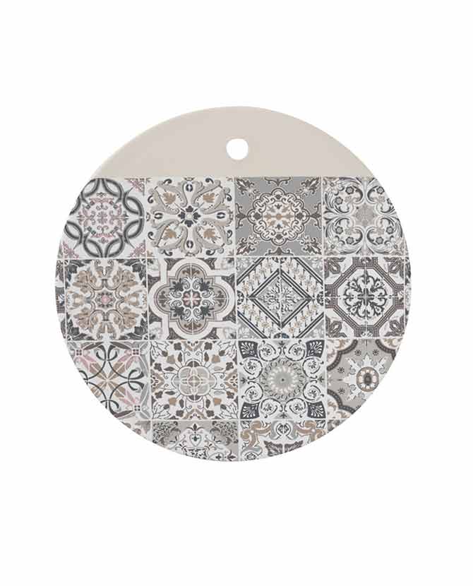 Kör alakú, mozaikmintás porcelán vágólap 