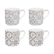 4 darab mozaikmintás porcelán bögre szett