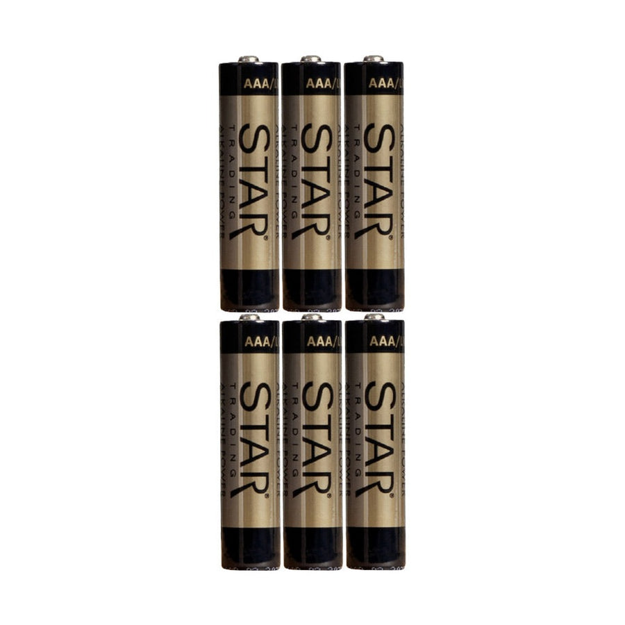 6 darabos AAA méretjelzésű tartós, alkáli ceruzaelem.