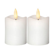 2 darabos, valódi viaszból készült, fehér színű LED gyertya-szett.