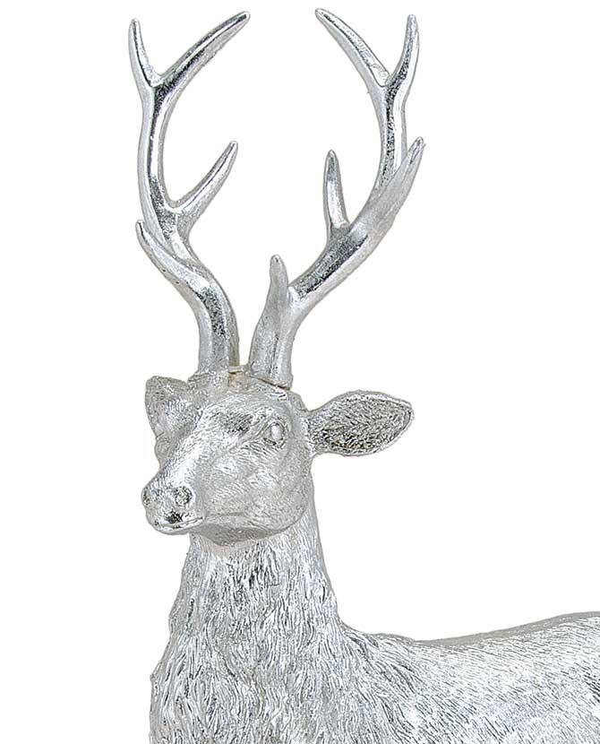 Nagy karácsonyi ezüst szarvas 36 cm "Fagyos éj"