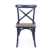 Kék színű, thonet jellegű étkezőszék.