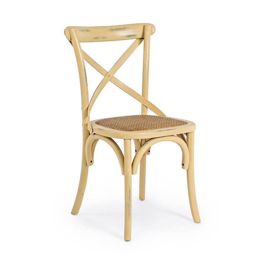 Okker színű, thonet jellegű, szilfa étkezőszék.
