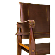 Prémium kategóriás, cserzett bőrből és esztergált juharfából készült kézműves tiszti karosszék