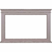 Nagyméretű, antikolt szürke színű fenyőfa-keretes tükör.