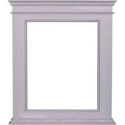 Antikolt fehér színű fenyőfa-keretes tükör.