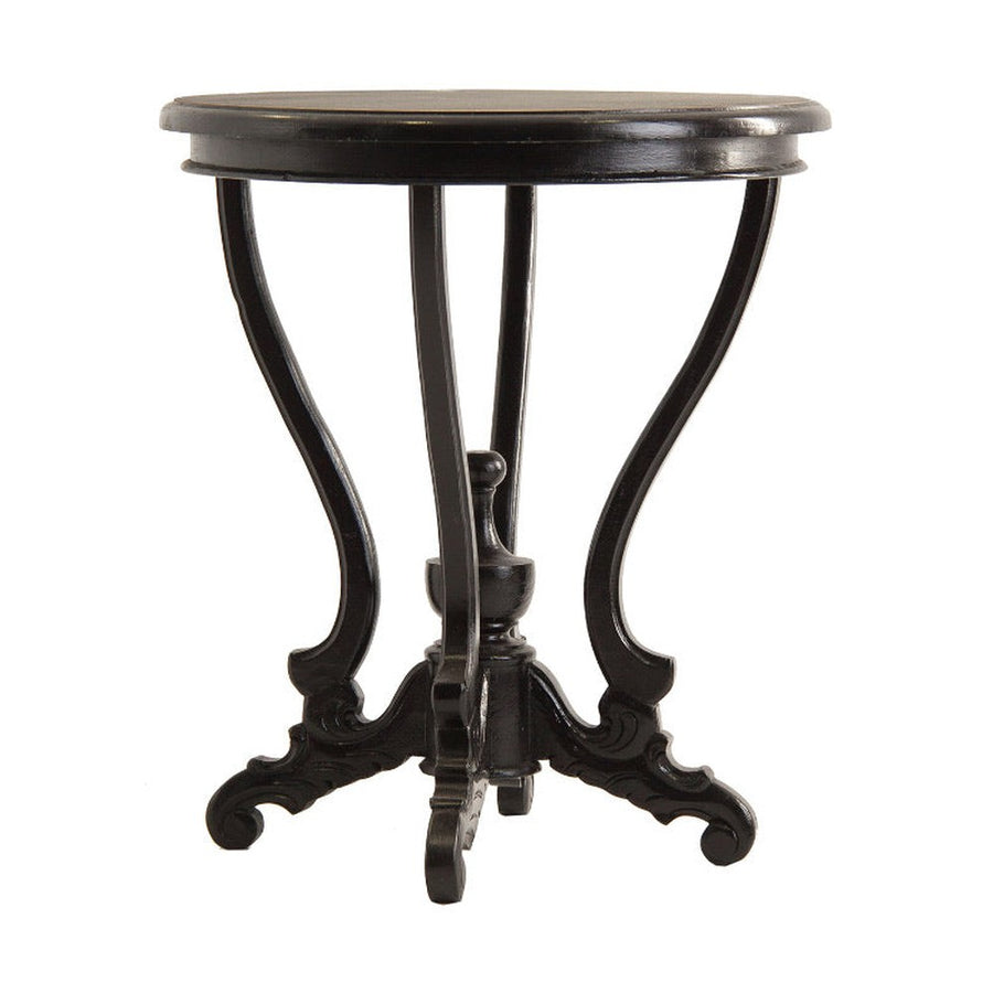 Koloniál stílusú, mahagóni fából készült dekoratív kisasztal.