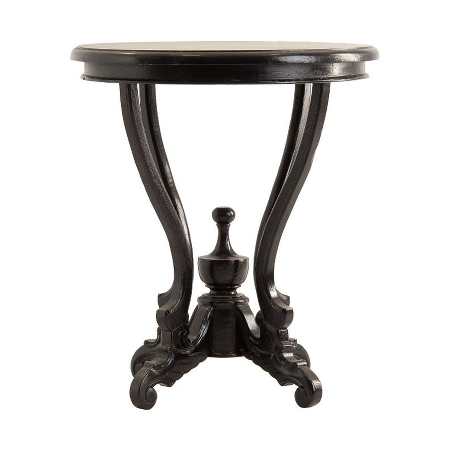 Koloniál stílusú, mahagóni fából készült dekoratív kisasztal.