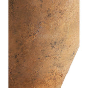 Óriás, mediterrán stílusú, terrakotta színű, antikolt kézműves kerámia kaspó.