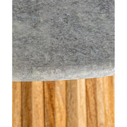 Kortárs stílusú, mangófából készült, egyedi formatervezésű étkezőasztal márványlappal. Színe: natúr és szürke.