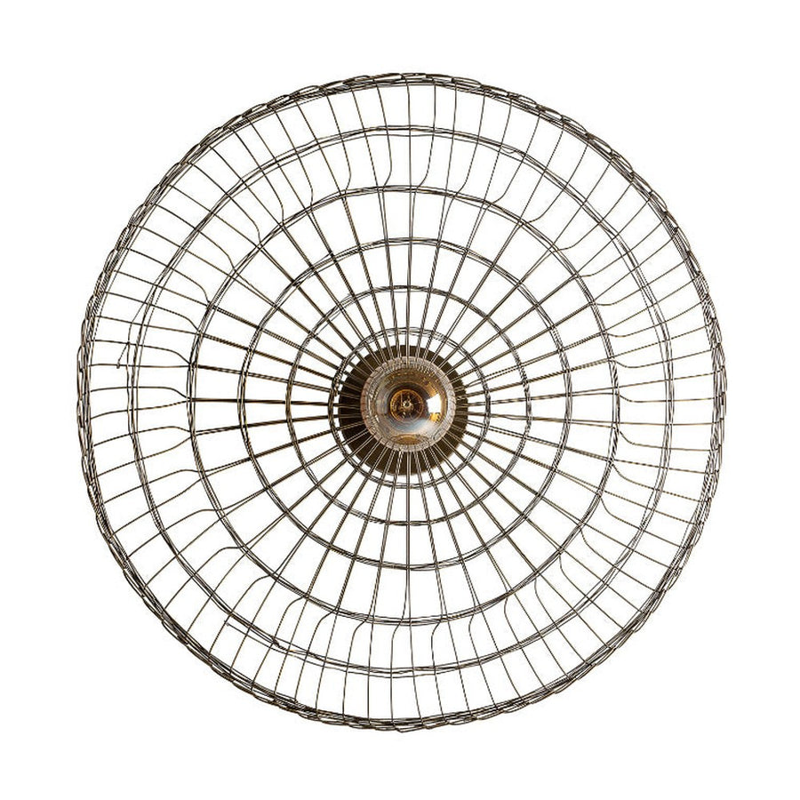 Ipari stílusú, fémdrótból készült, rézszínű falilámpa.