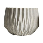 2 db-os kortárs stílusú, fehér színű, kézműves kerámia kaspó nagyobbik változata.