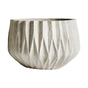 2 db-os kortárs stílusú, fehér színű, kézműves kerámia kaspó kisebbik változata.